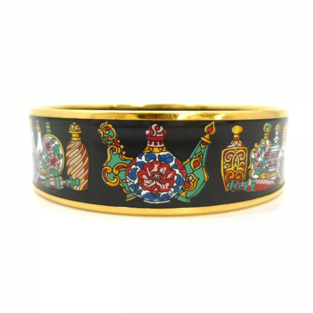 Authentic HERMES Enamel Bangle Bracelet Multi-Color Cloisonne - Picture 8 of 9